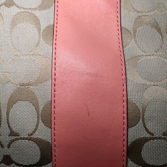 COACH Heritage Signature Stripe Swingpack F4886 Orange/Coral Logo Fall Mini - Picture 4 of 15